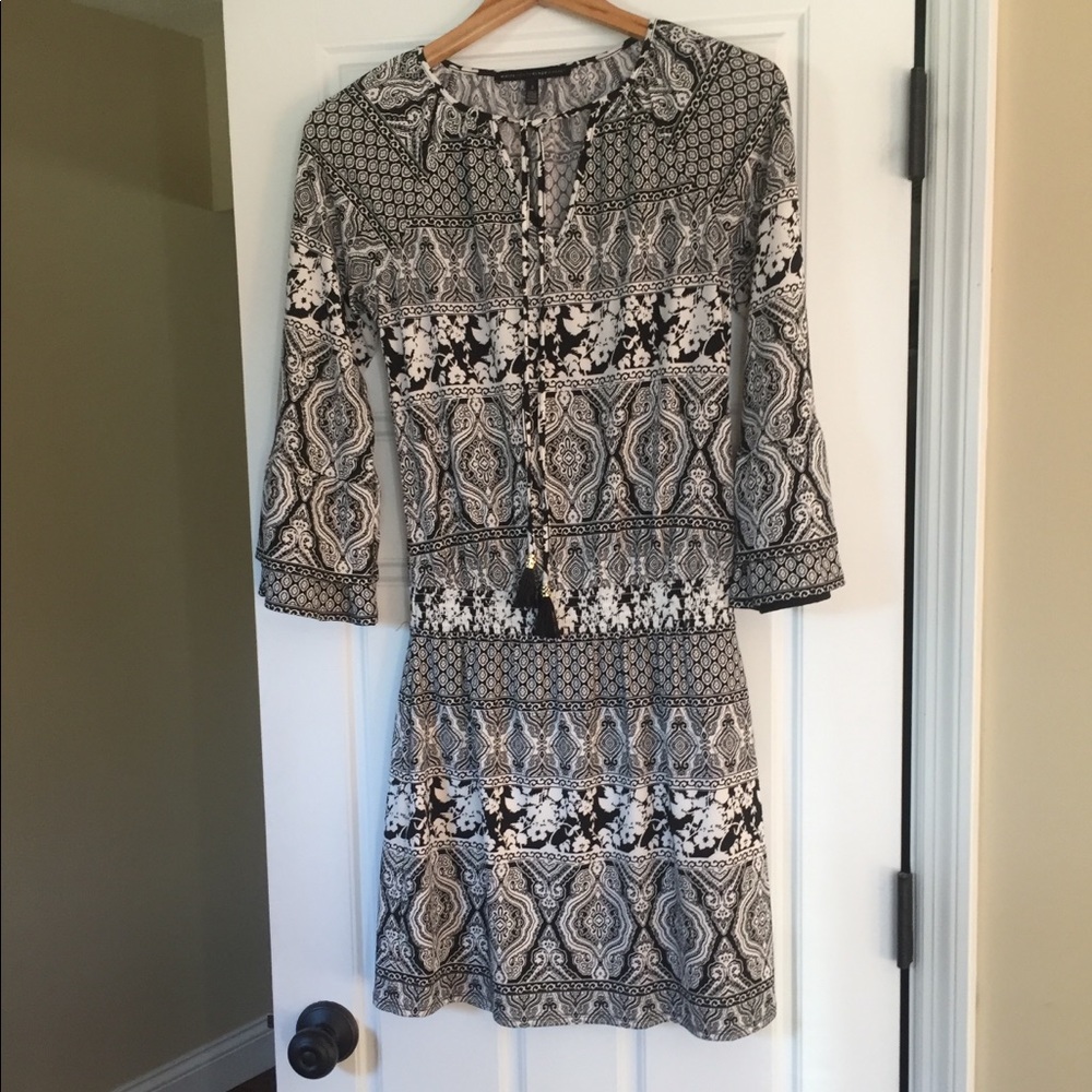 Black and white mini dress